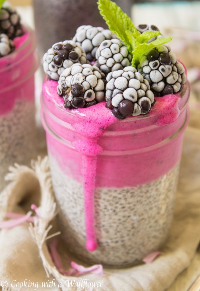 Dragon Fruit Layered Overnight Chia Pudding | Cooking with a Wallflower