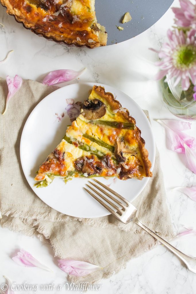 Roasted Asparagus Mushroom Quiche | Cooking with a Wallflower