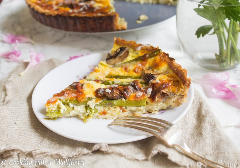 Roasted Asparagus Mushroom Quiche | Cooking with a Wallflower