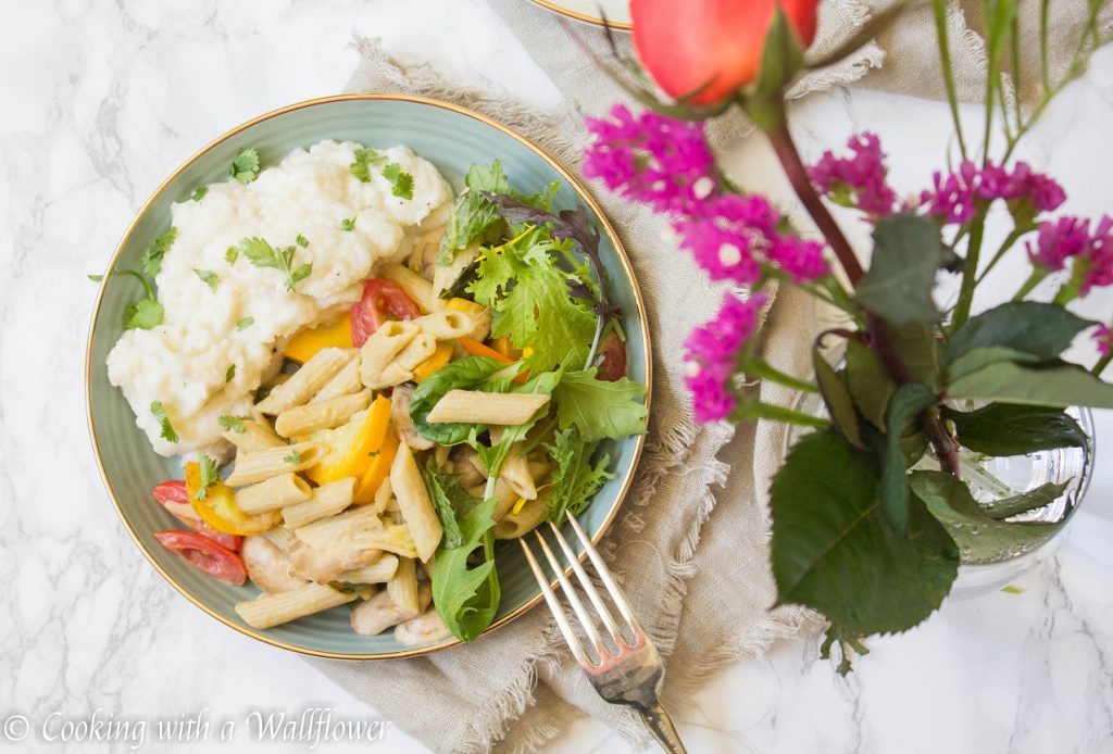 Zucchini Lentil Pasta with Mashed Cauliflower | Cooking with a Wallflower