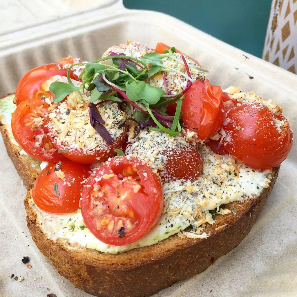 Tomato, Ricotta, Basil Toast