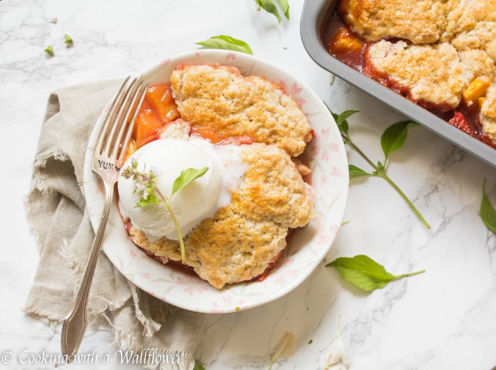 Strawberry Peach Cobbler a La Mode | Cooking with a Wallflower