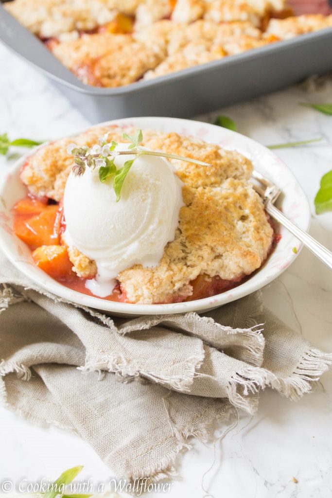 Strawberry Peach Cobbler a La Mode | Cooking with a Wallflower