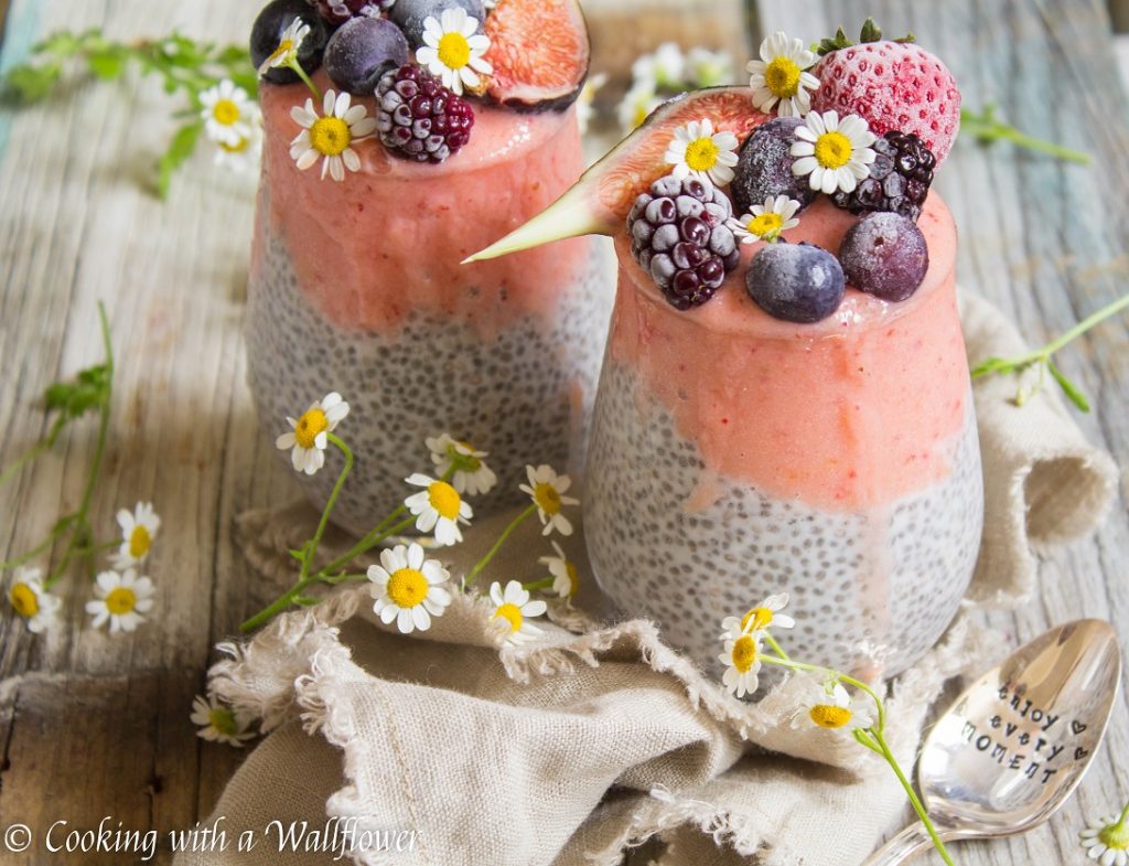 Strawberry Peach Layered Chia Pudding | Cooking with a Wallflower