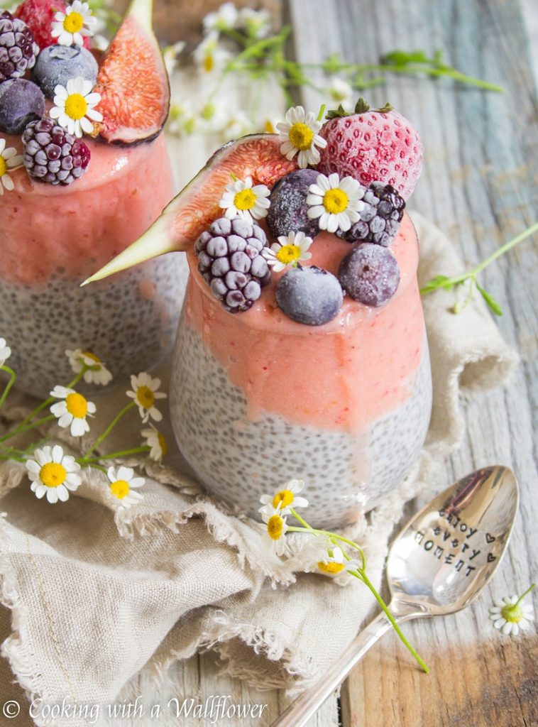 Strawberry Peach Layered Chia Pudding | Cooking with a Wallflower