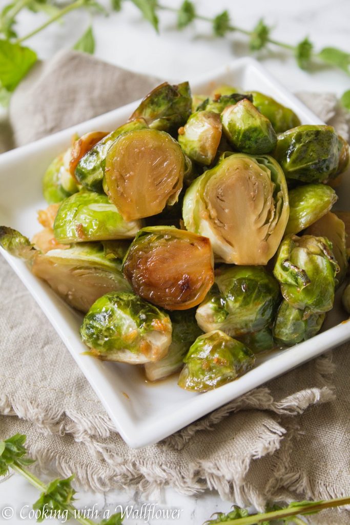 Roasted Honey Sesame Brussels Sprouts | Cooking with a Wallflower