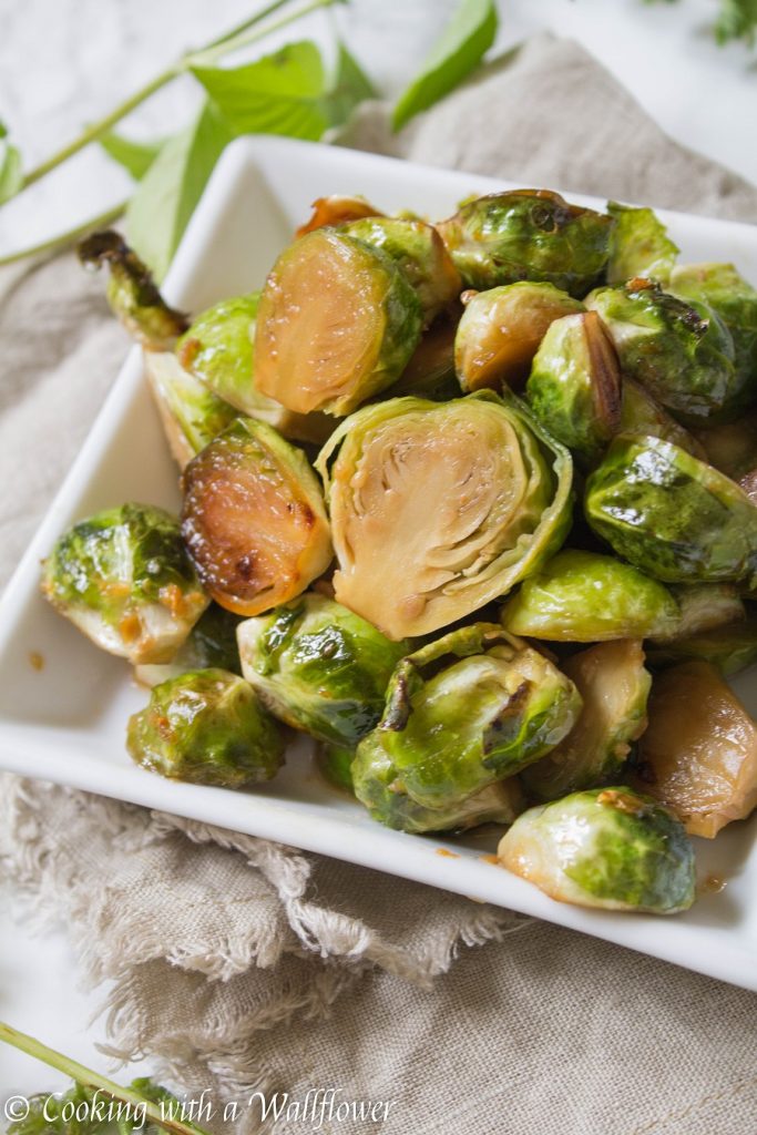 Roasted Honey Sesame Brussels Sprouts | Cooking with a Wallflower