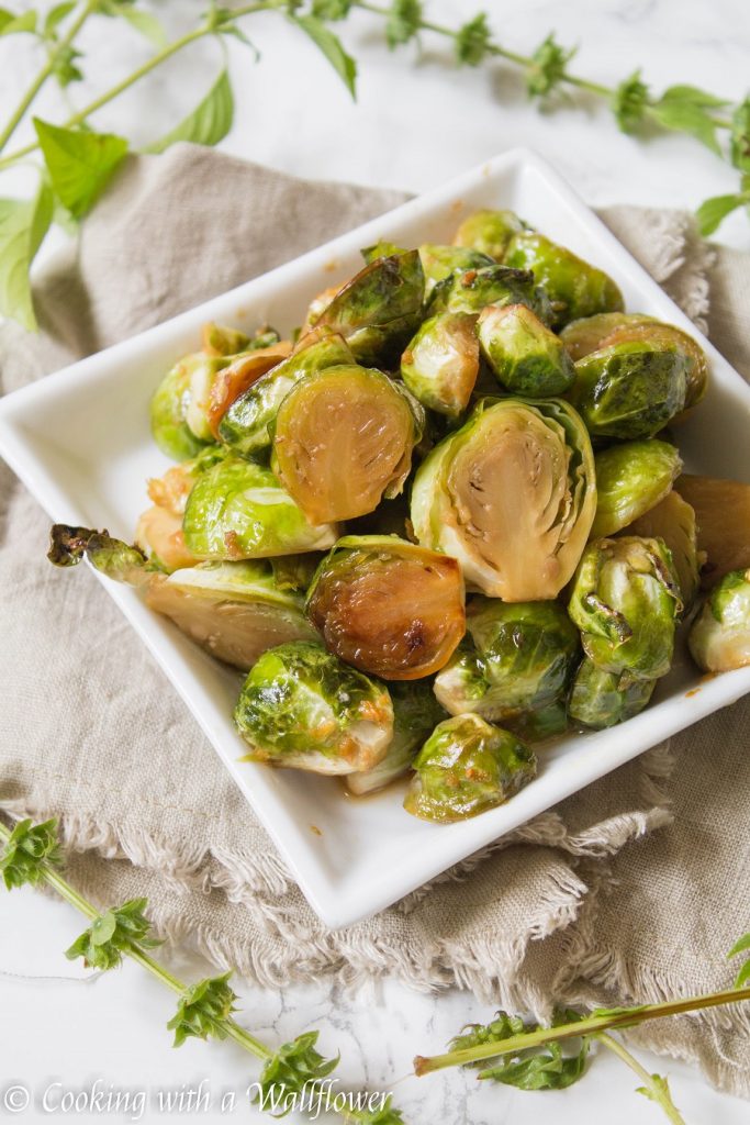 Roasted Honey Sesame Brussels Sprouts | Cooking with a Wallflower