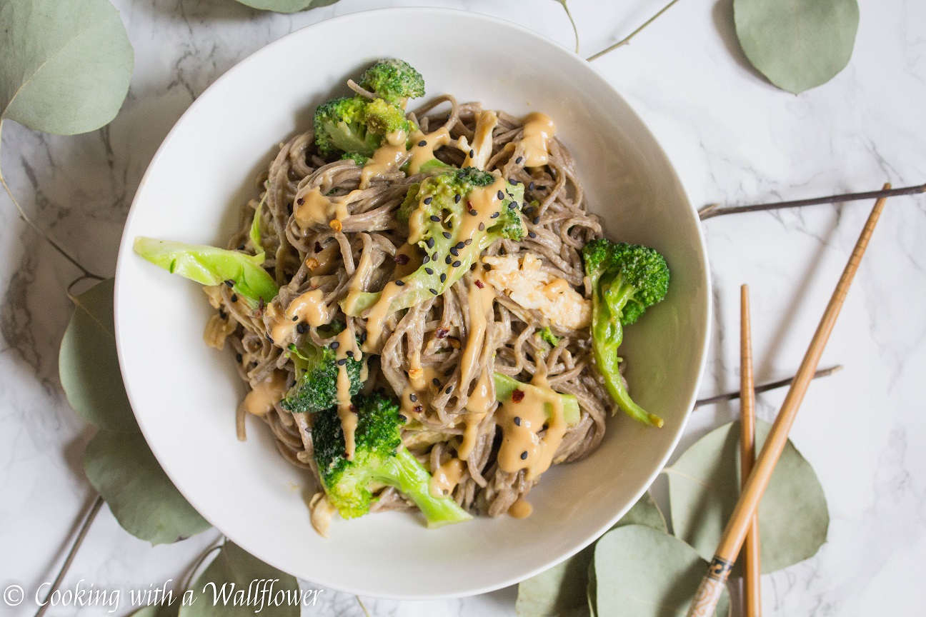 Chicken Broccoli Soba Noodle with Peanut Sauce