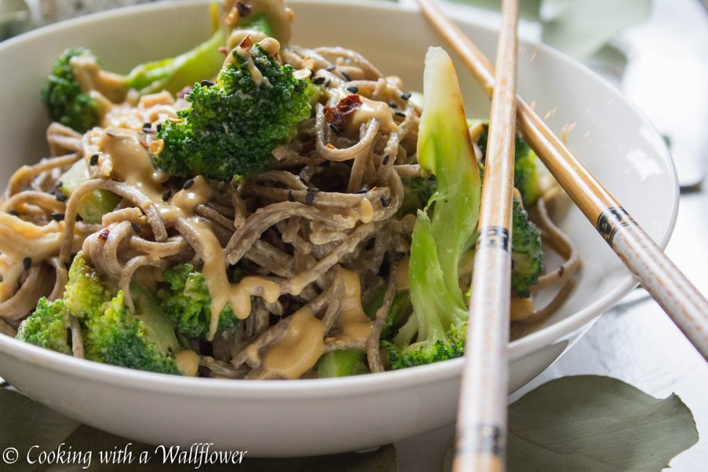 Chicken Broccoli Soba Noodle with Peanut Sauce | Cooking with a Wallflower