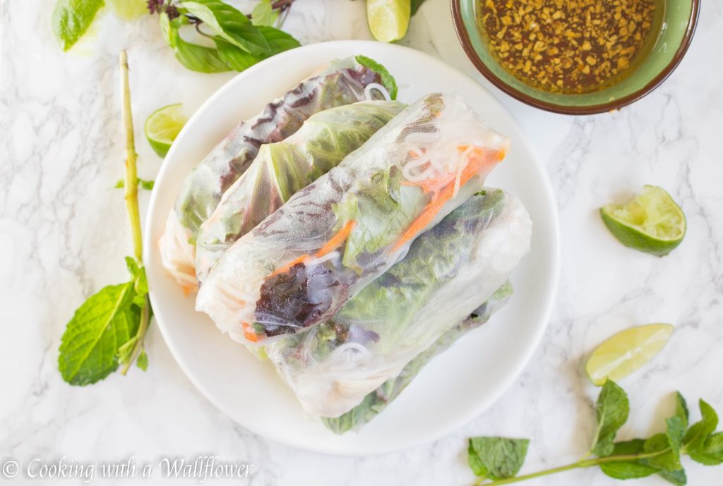 Chicken Spring Rolls with Tamarind Sesame Vinaigrette | Cooking with a Wallflower