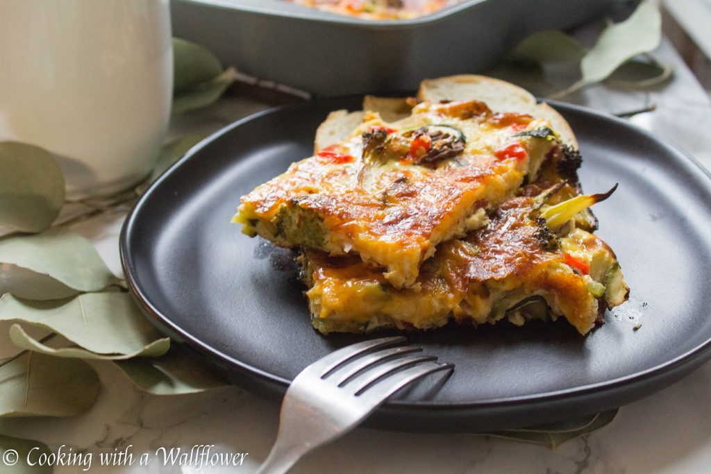 Roasted Vegetable, Bacon, and Egg Breakfast Casserole | Cooking with a Wallflower