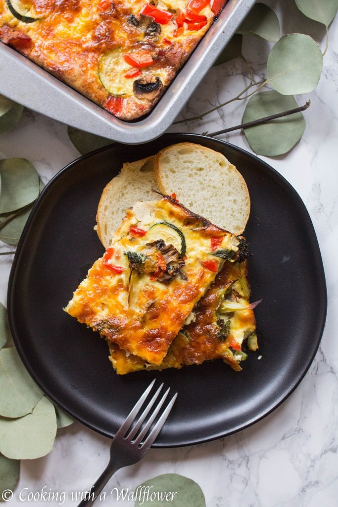 Roasted Vegetable, Bacon, and Egg Breakfast Casserole | Cooking with a Wallflower