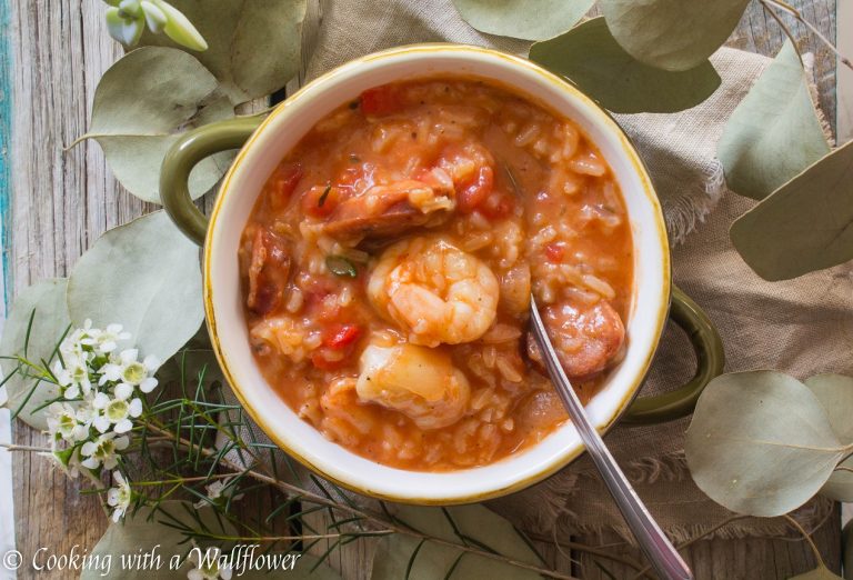 Shrimp Jambalaya Soup Cooking with a Wallflower
