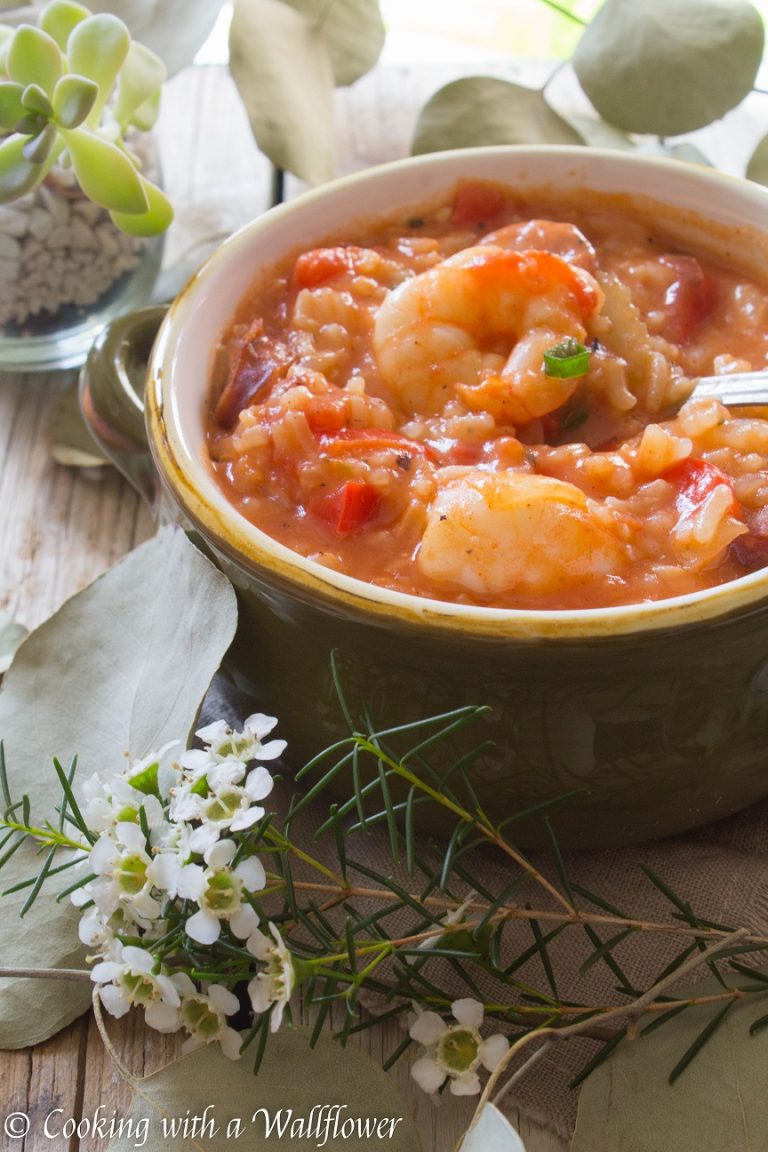 Shrimp Jambalaya Soup Cooking with a Wallflower