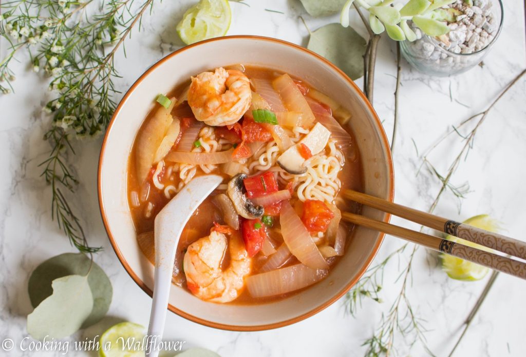 Thai Shrimp Tom Yum Ramen | Cooking with a Wallflower