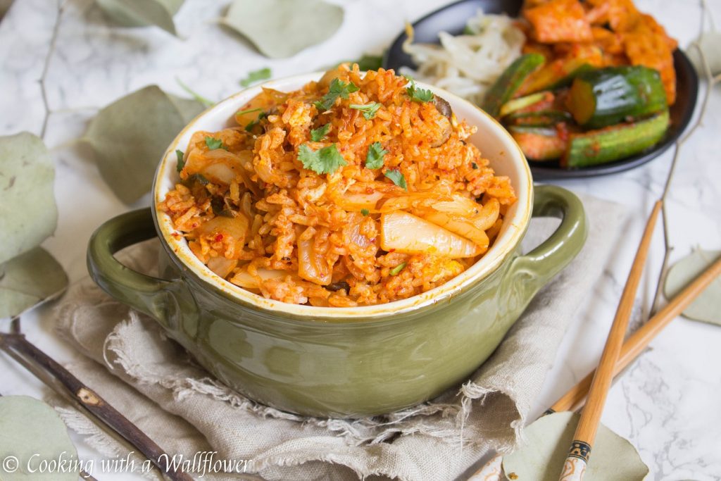 Mushroom Kimchi Fried Rice | Cooking with a Wallflower