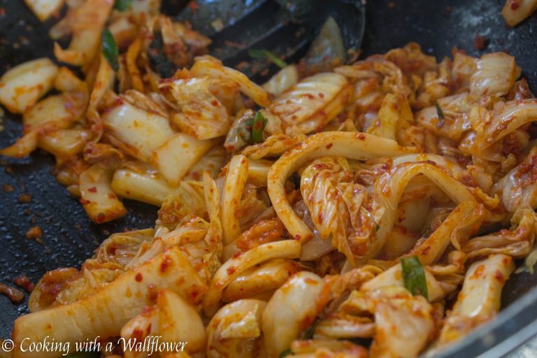 Mushroom Kimchi Fried Rice Cooking with a Wallflower