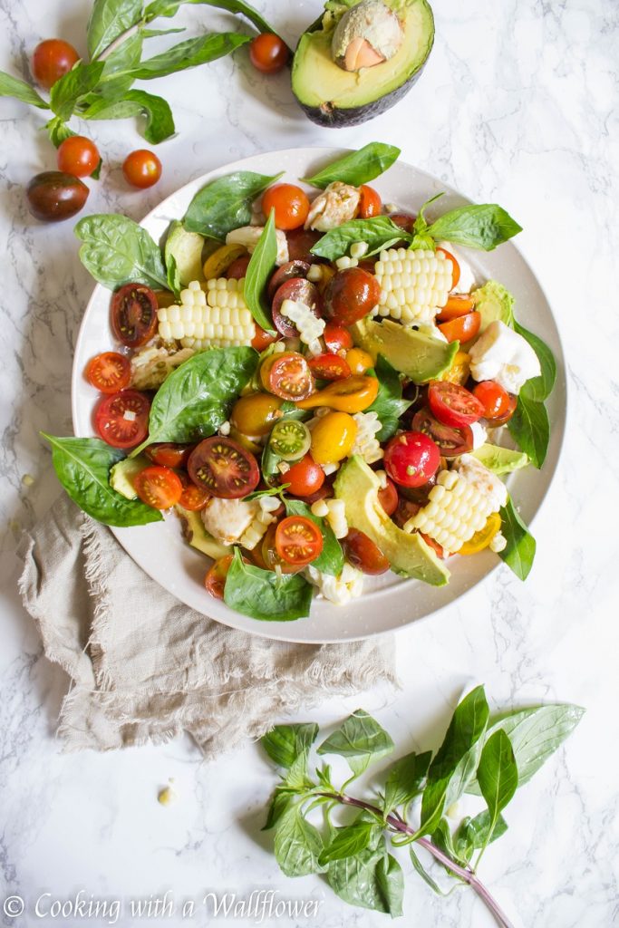 Avocado Corn Caprese Salad | Cooking with a Wallflower