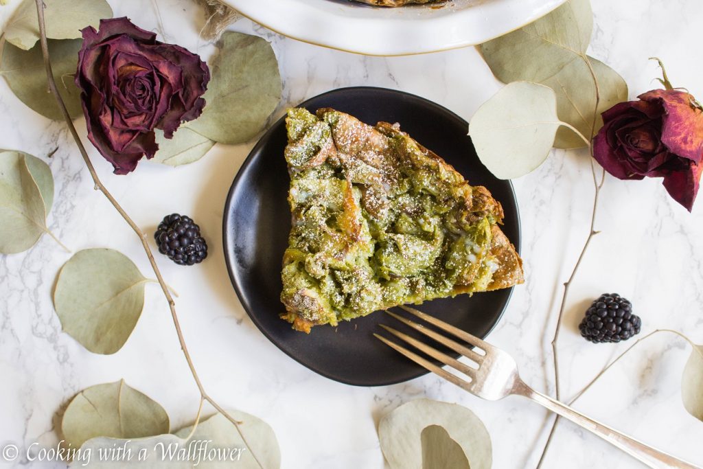 Matcha Green Tea Croissant French Toast Bake | Cooking with a Wallflower