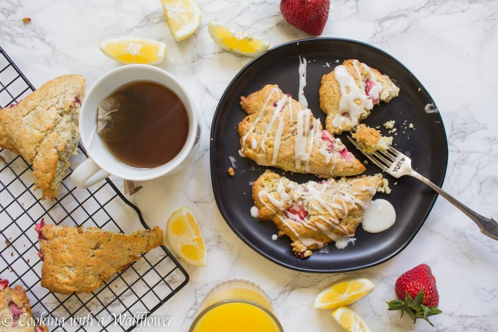 Strawberry Lemon Poppy Seed Scones | Cooking with a Wallflower