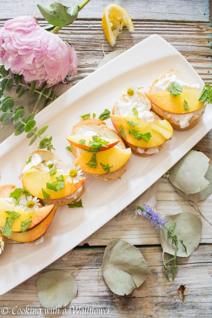 Peach Burrata Toast | Cooking with a Wallflower