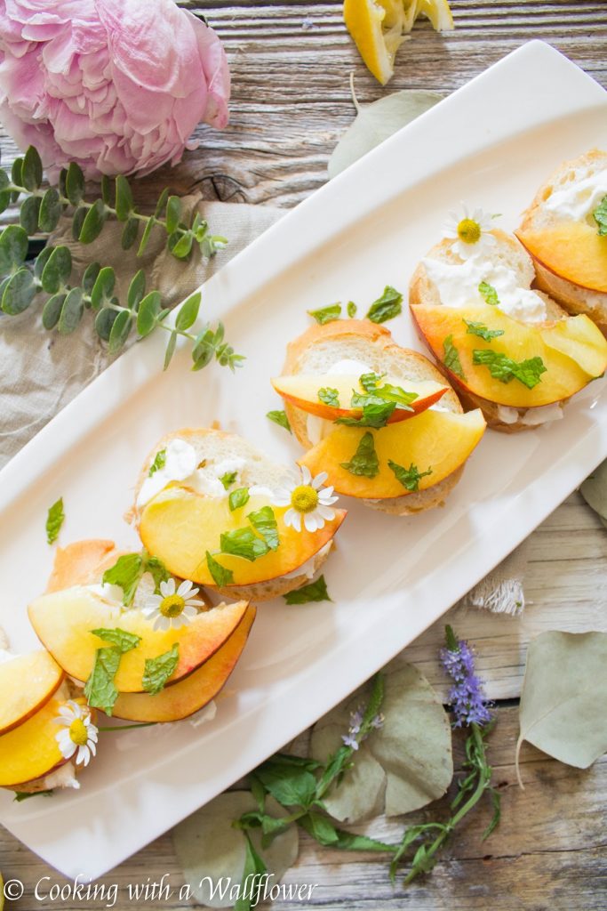 Peach Burrata Toast | Cooking with a Wallflower