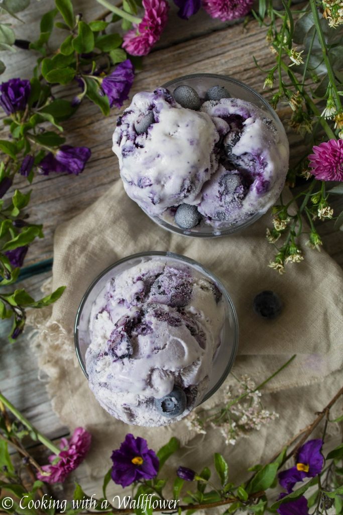 No Churn Blueberry Ice Cream | Cooking with a Wallflower