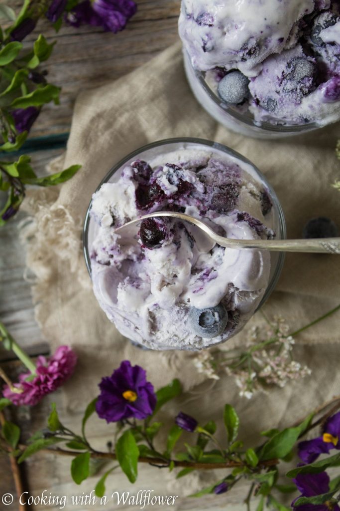No Churn Blueberry Ice Cream | Cooking with a Wallflower