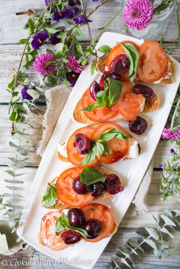 Cherry Caprese Crostini  | Cooking with a Wallflower