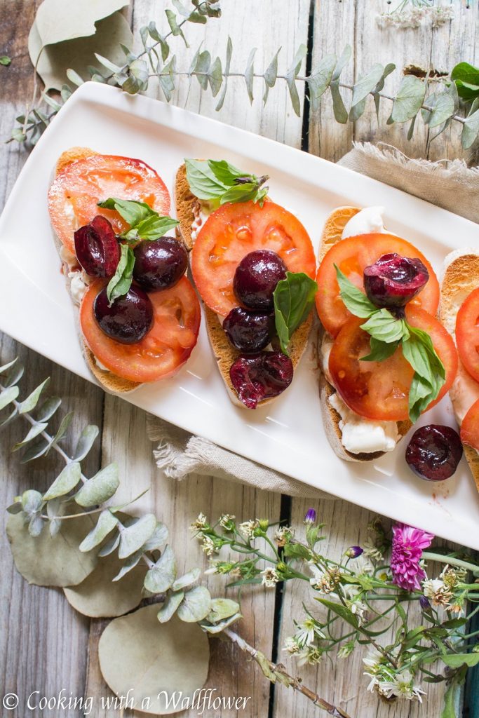 Cherry Caprese Crostini  | Cooking with a Wallflower