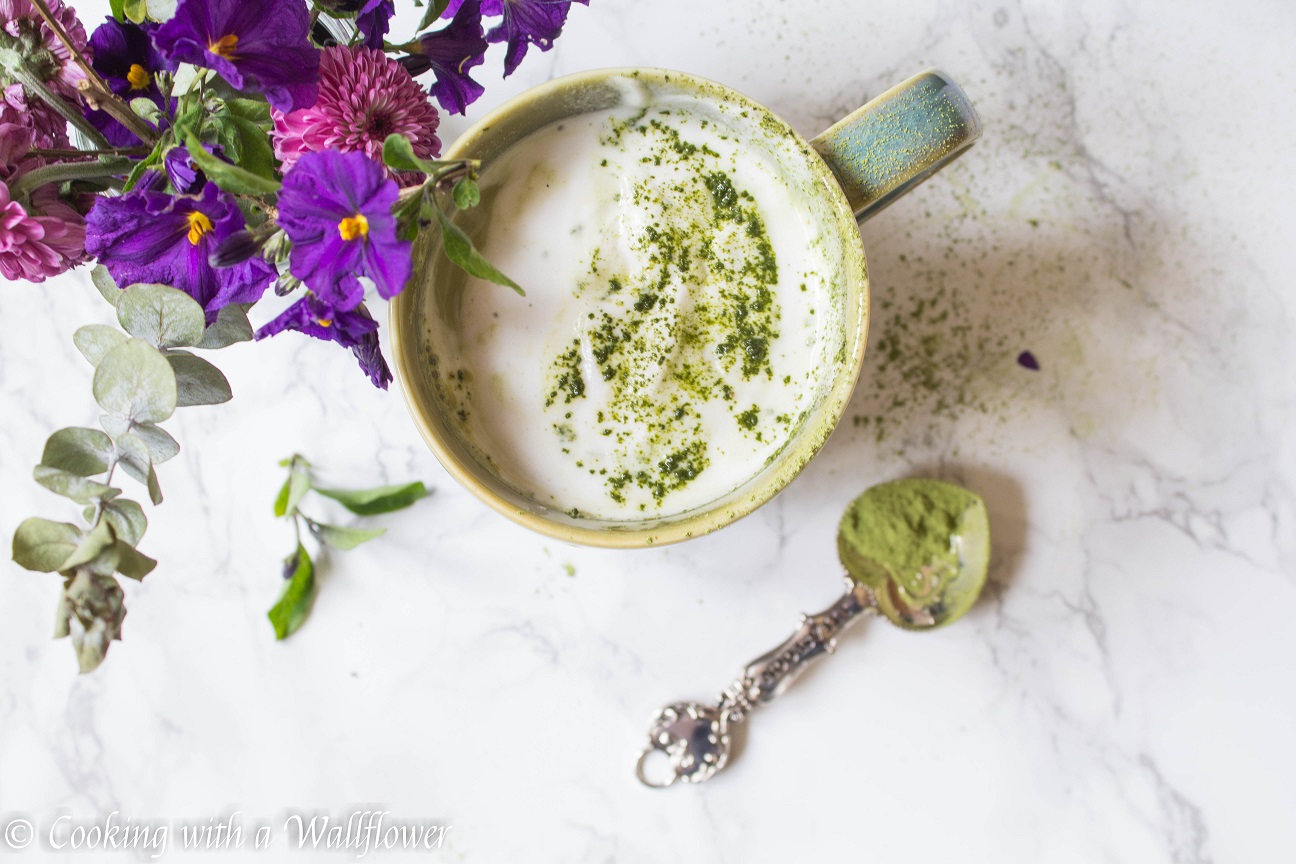 Matcha Ginger Latte with Vanilla Coconut Whipped Cream