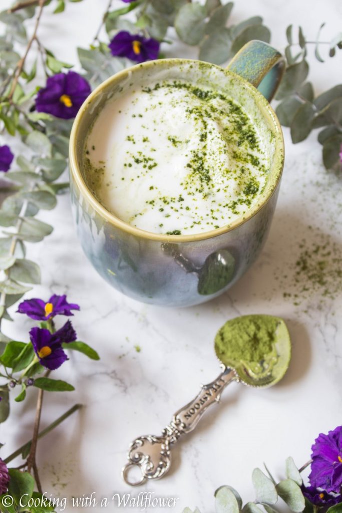 Matcha Ginger Latte with Vanilla Coconut Whipped Cream | Cooking with a Wallflower