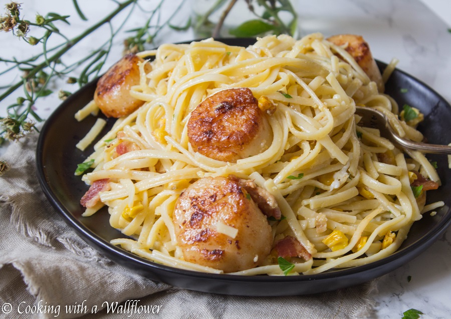 Pan Seared Scallops Pasta Carbonara