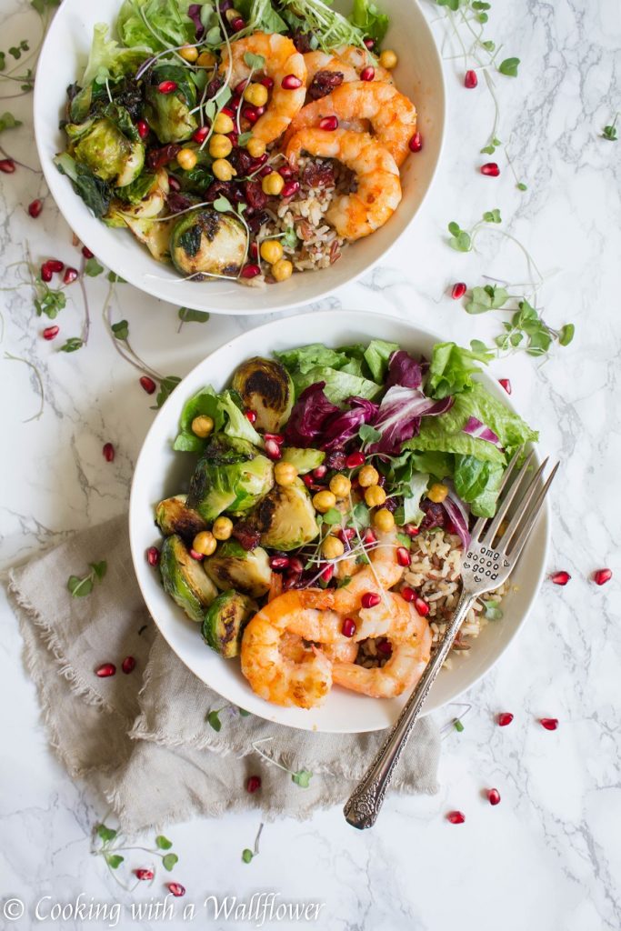 Garlic Shrimp and Crispy Brussels Sprouts Grain Bowl | Cooking with a Wallflower