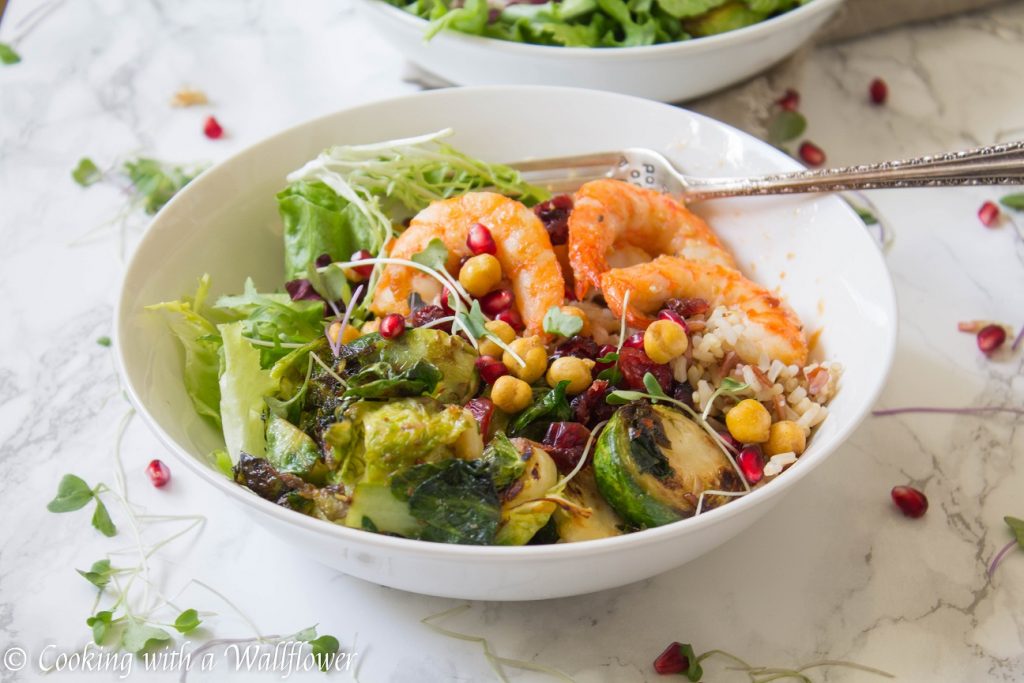 Garlic Shrimp and Crispy Brussels Sprouts Grain Bowl | Cooking with a Wallflower