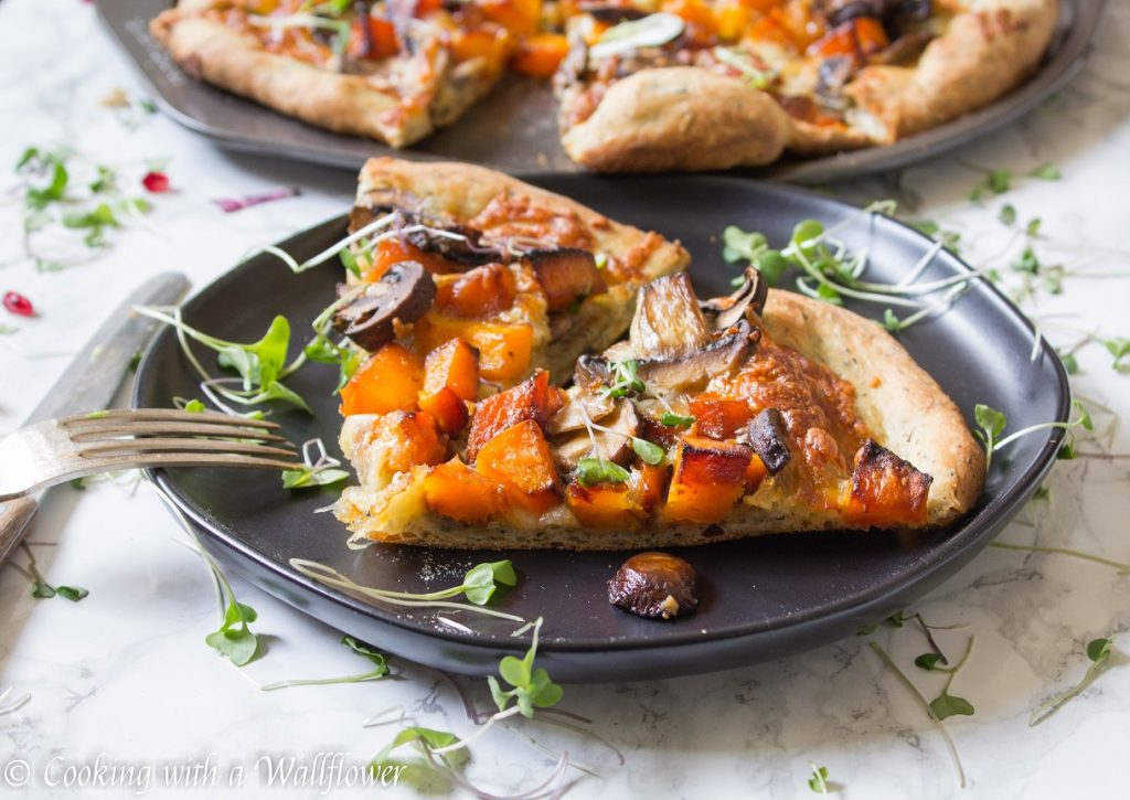 Roasted Maple Butternut Squash and Garlic Mushroom Pizza | Cooking with a Wallflower