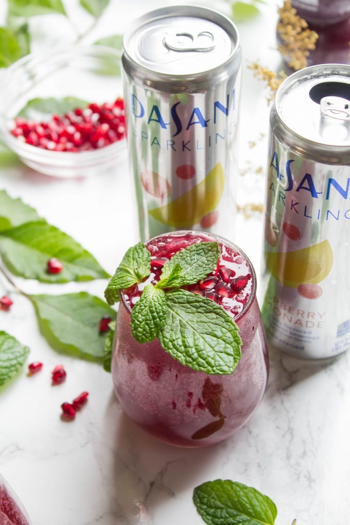 Sparkling Pomegranate Raspberry Lemonade Vodka Soda | Cooking with a Wallflower
