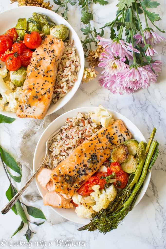 Maple Garlic Soy Salmon Grain Bowls | Cooking with a Wallflower