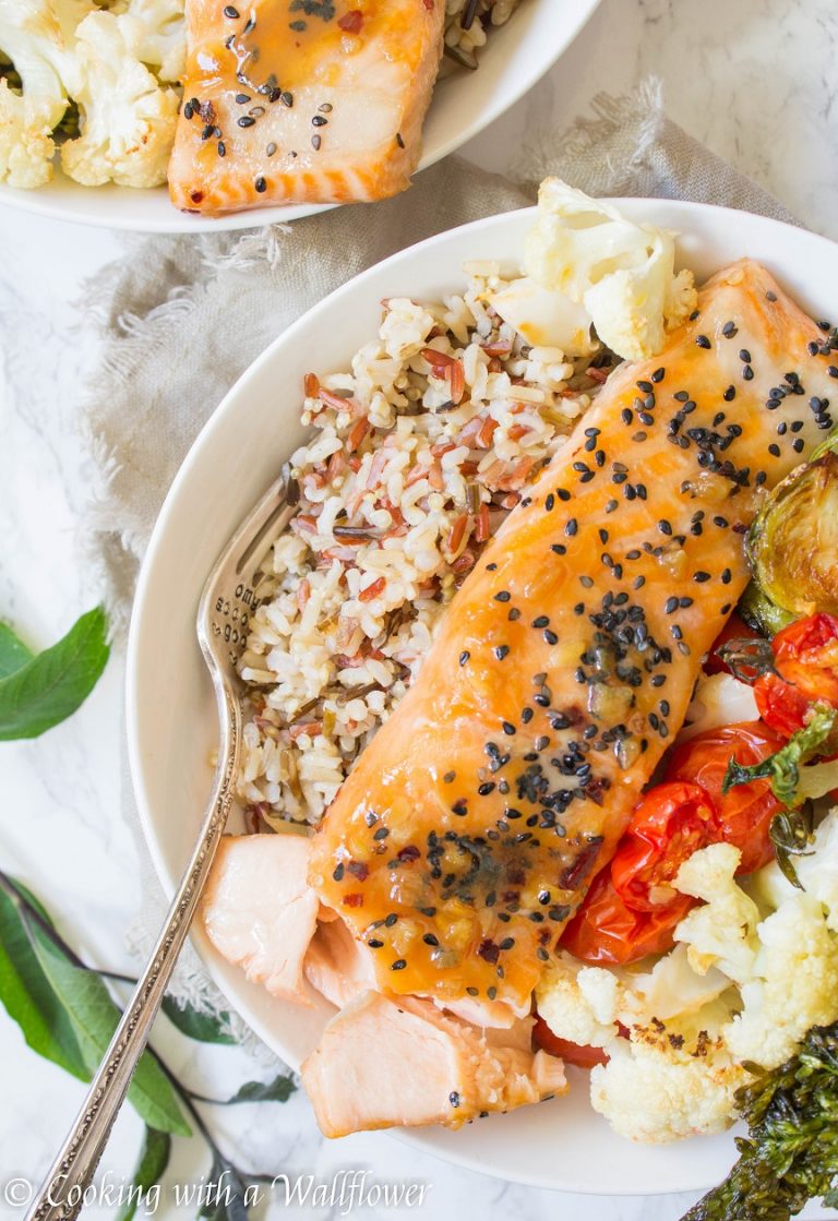 Maple Garlic Soy Salmon Grain Bowls Cooking with a Wallflower