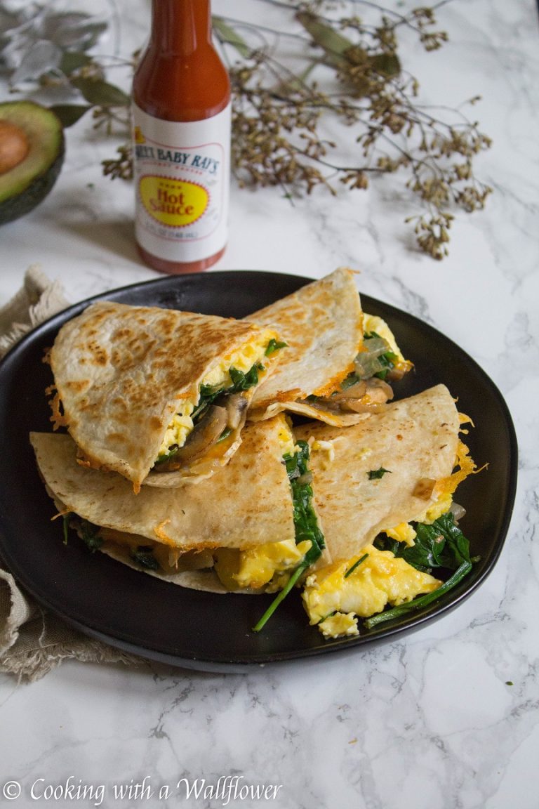 Soft Scrambled Eggs Breakfast Quesadilla - Cooking with a Wallflower