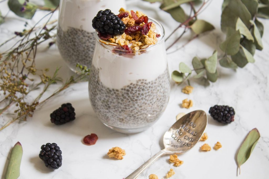 overnight chia pudding yogurt parfait