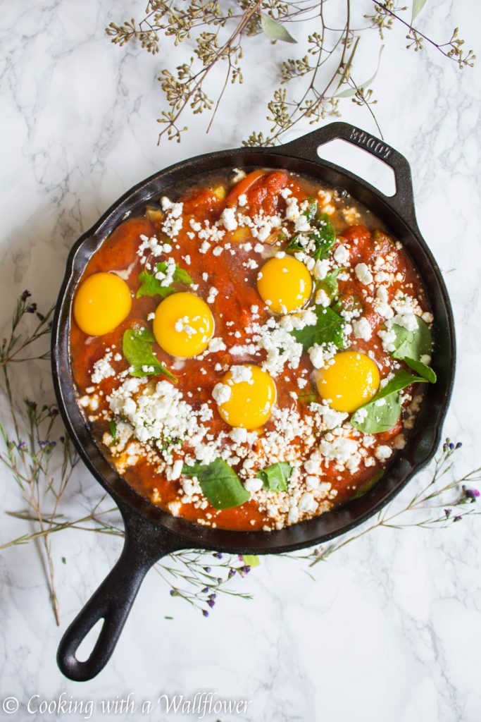 Spinach Artichoke Mushroom Shakshuka | Cooking with a Wallflower