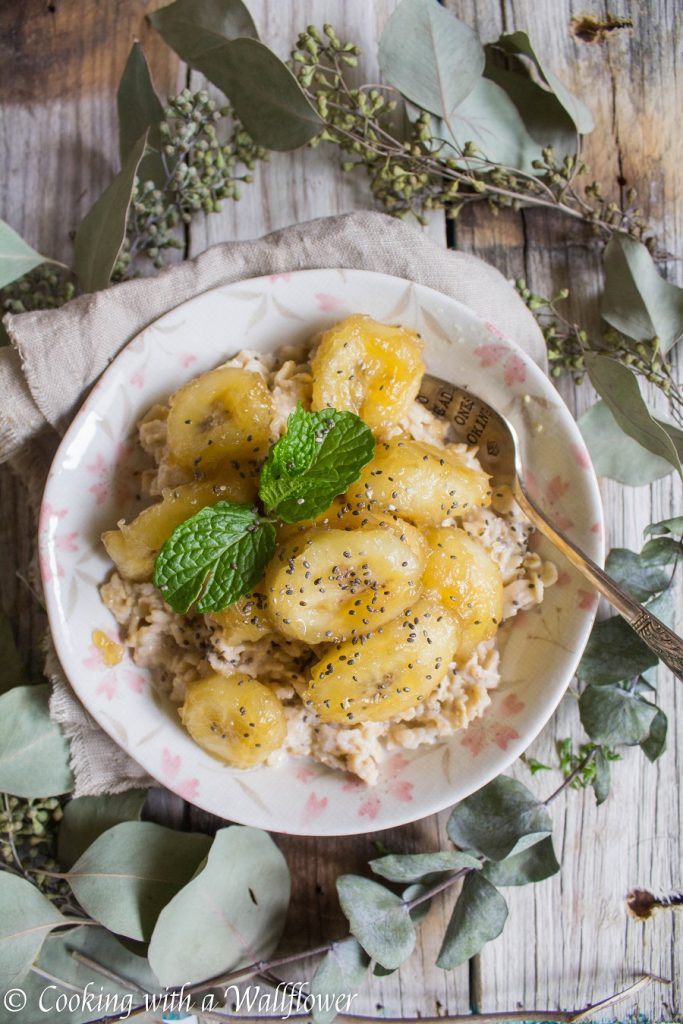 Caramelized Banana Almond Oatmeal | Cooking with a Wallflower