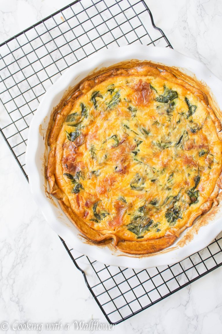 Spinach Bacon Quiche - Cooking with a Wallflower