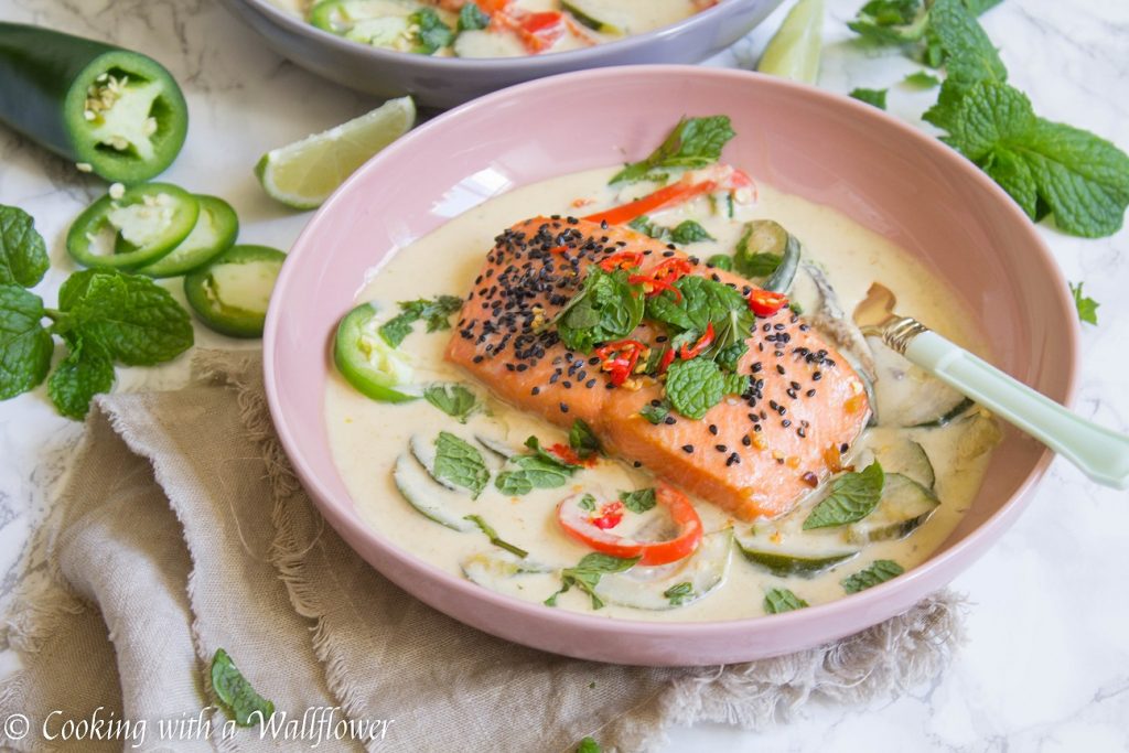 Baked Salmon Green Curry Bowl | Cooking with a Wallflower