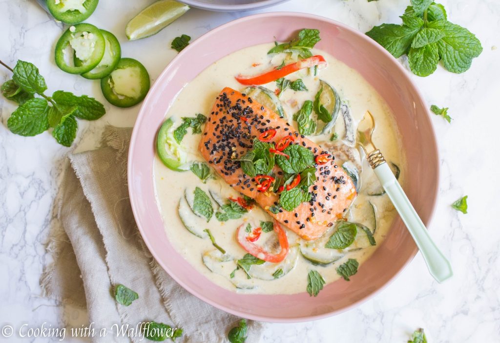 Baked Salmon Green Curry Bowl | Cooking with a Wallflower