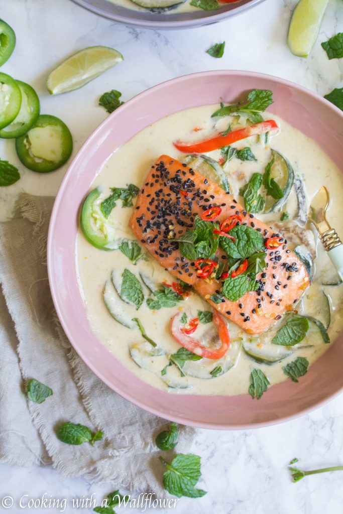 Baked Salmon Green Curry Bowl | Cooking with a Wallflower