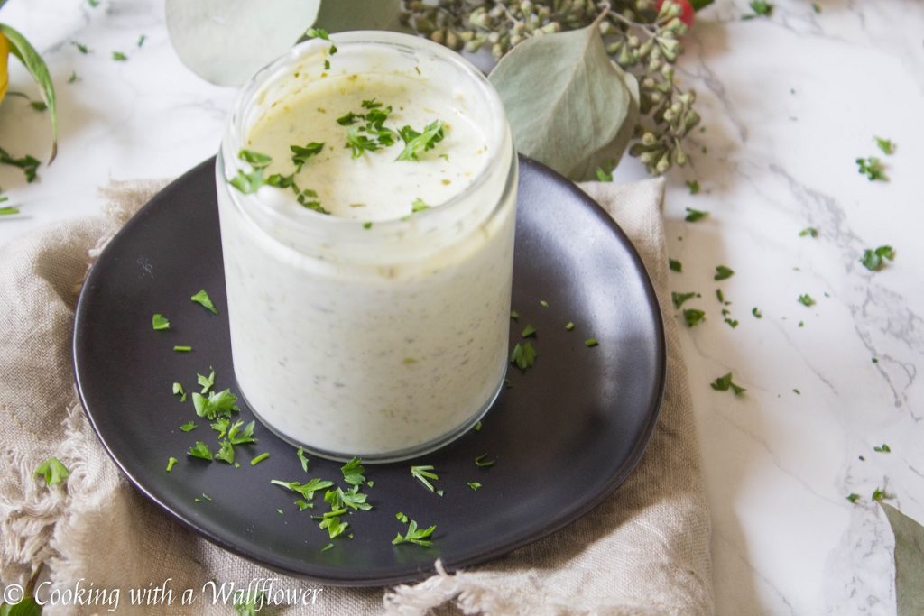 Pesto Buttermilk Ranch Dressing | Cooking with a Wallflower