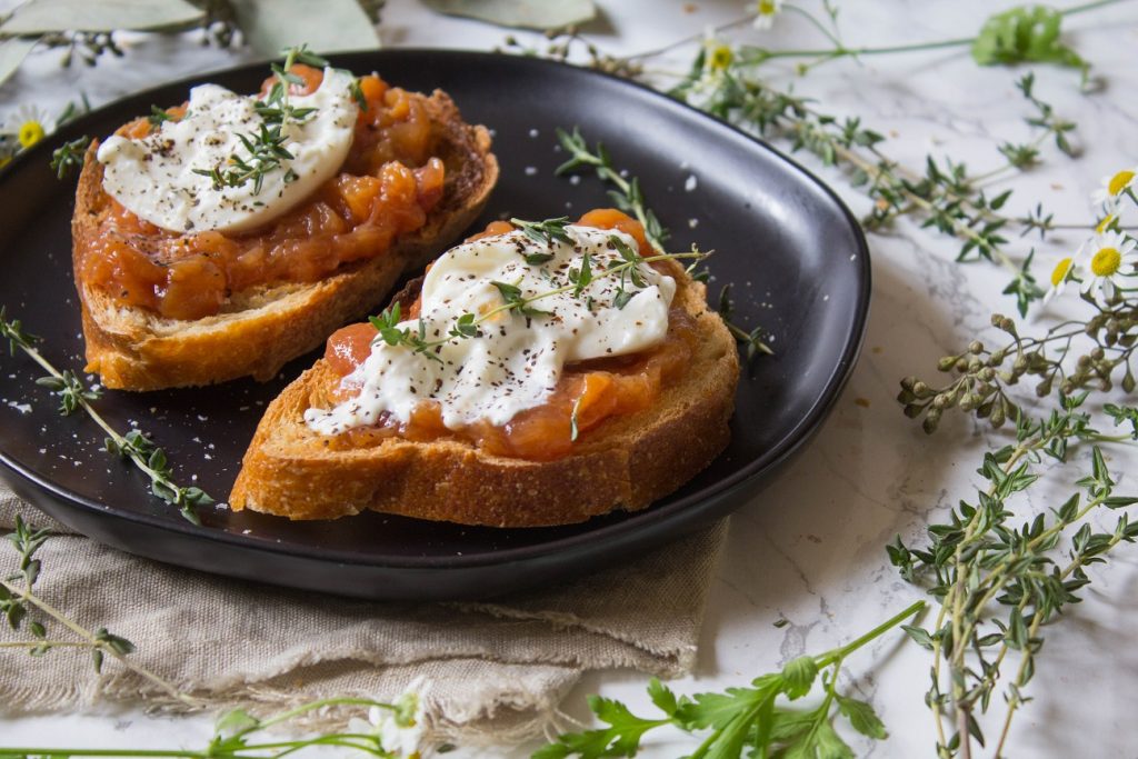 Peach Jam Burrata Toast | Cooking with a Wallflower